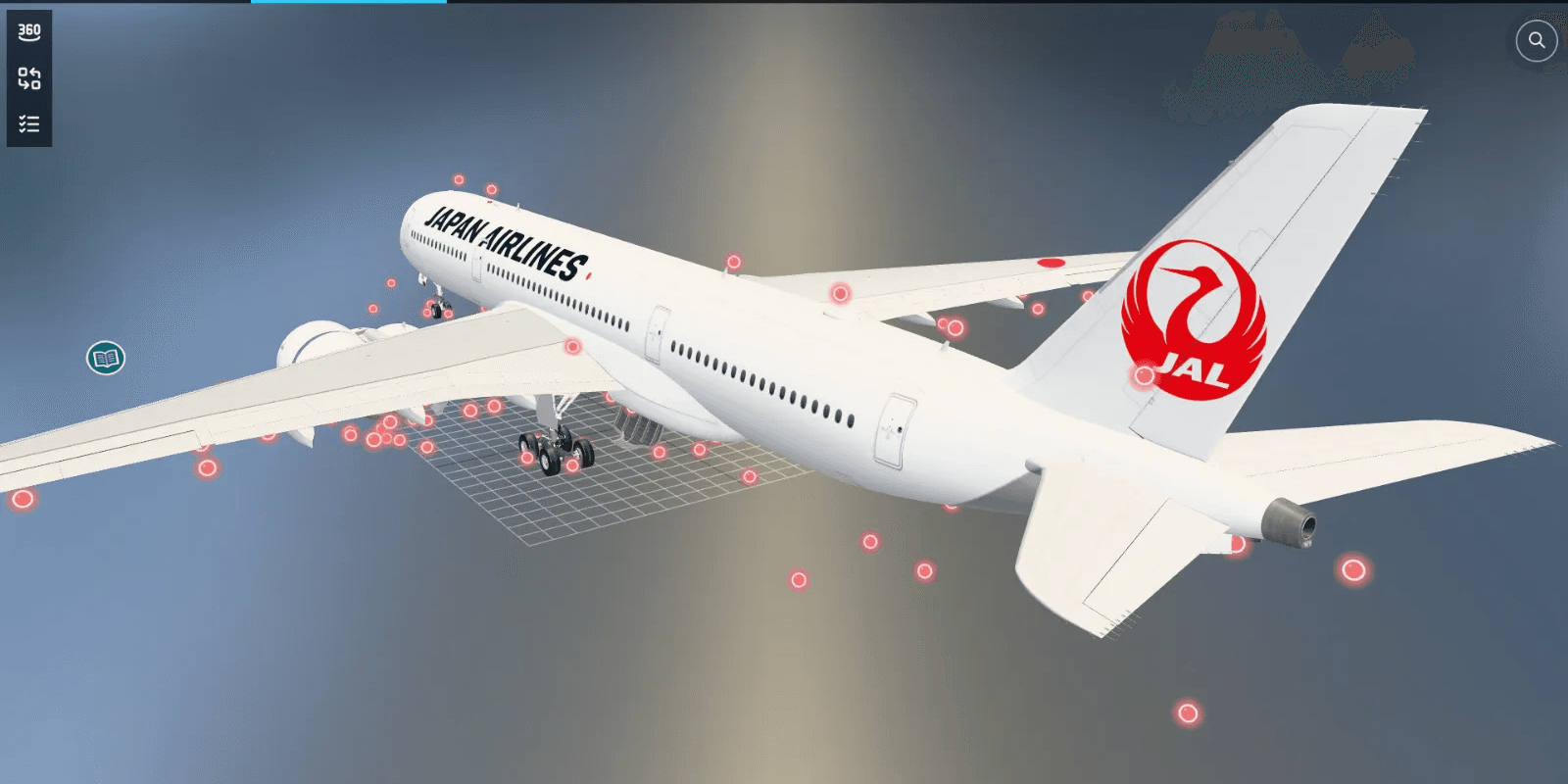 pr3 航空機3Dモデルを活用した整備情報プラットフォーム「4Mee.」の操作画面イメージ