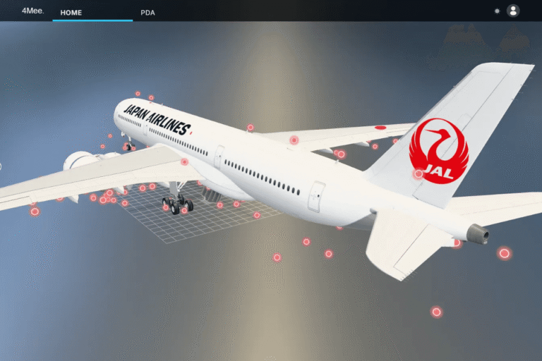 pr3 航空機3Dモデルを活用した整備情報プラットフォーム「4Mee.」の操作画面イメージ